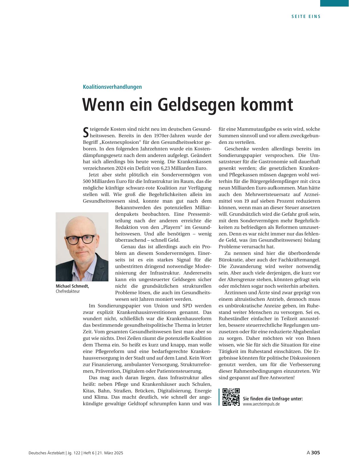 Vorschauseite 1: Koalitionsverhandlungen: Wenn ein Geldsegen kommt