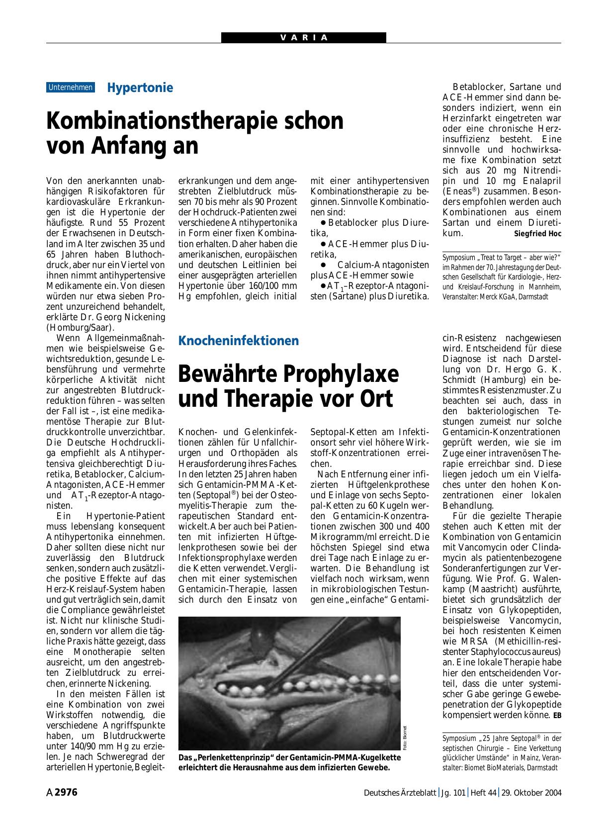 Vorschauseite 1: Knocheninfektionen: Bewährte Prophylaxe und Therapie vor Ort