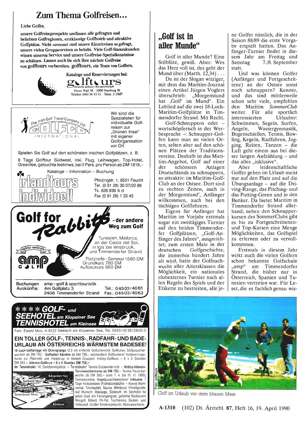 Vorschauseite 1: „Golf ist in aller Munde“