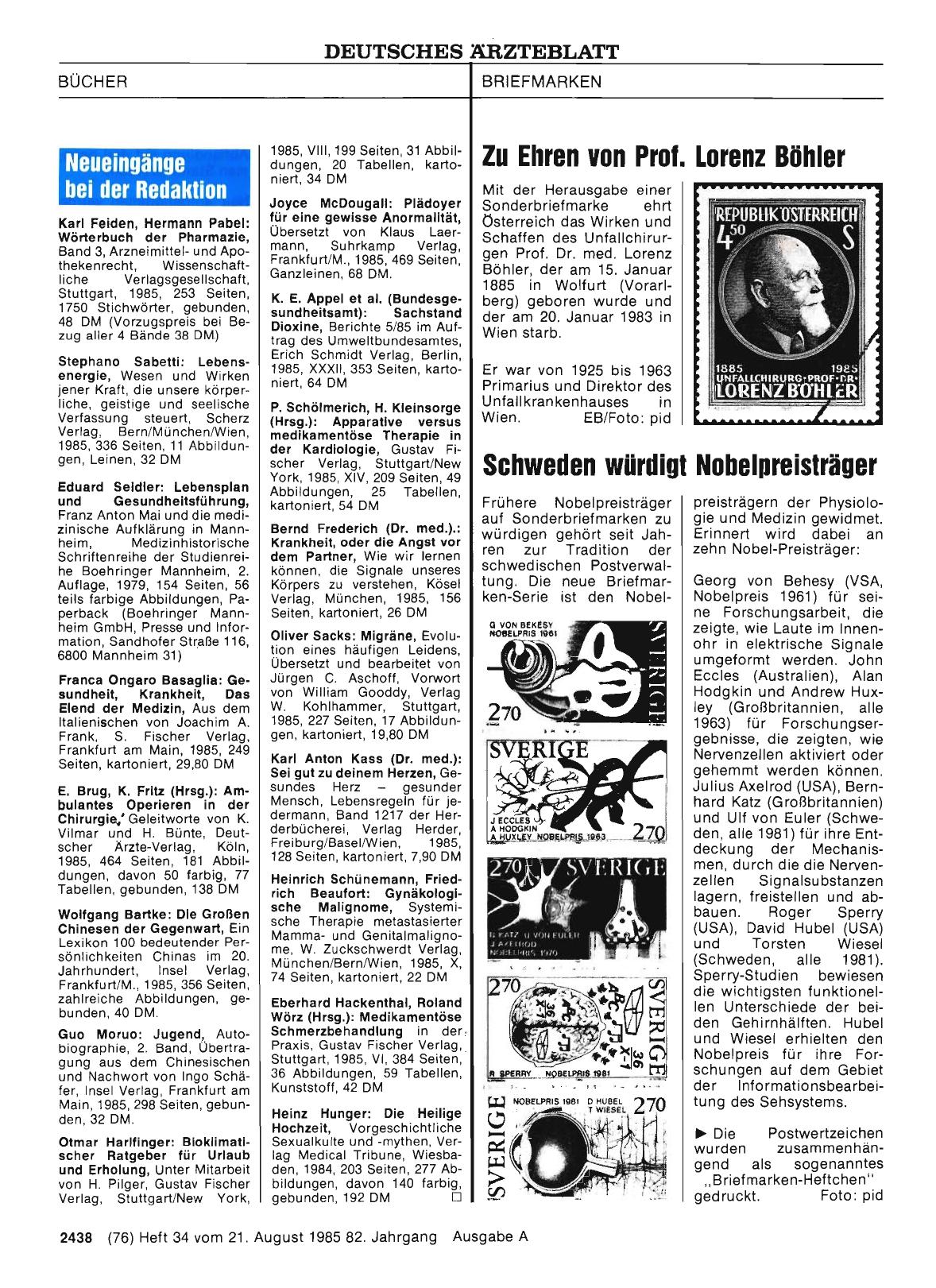 Vorschauseite 1: Zu Ehren von Prof. Lorenz Böhler