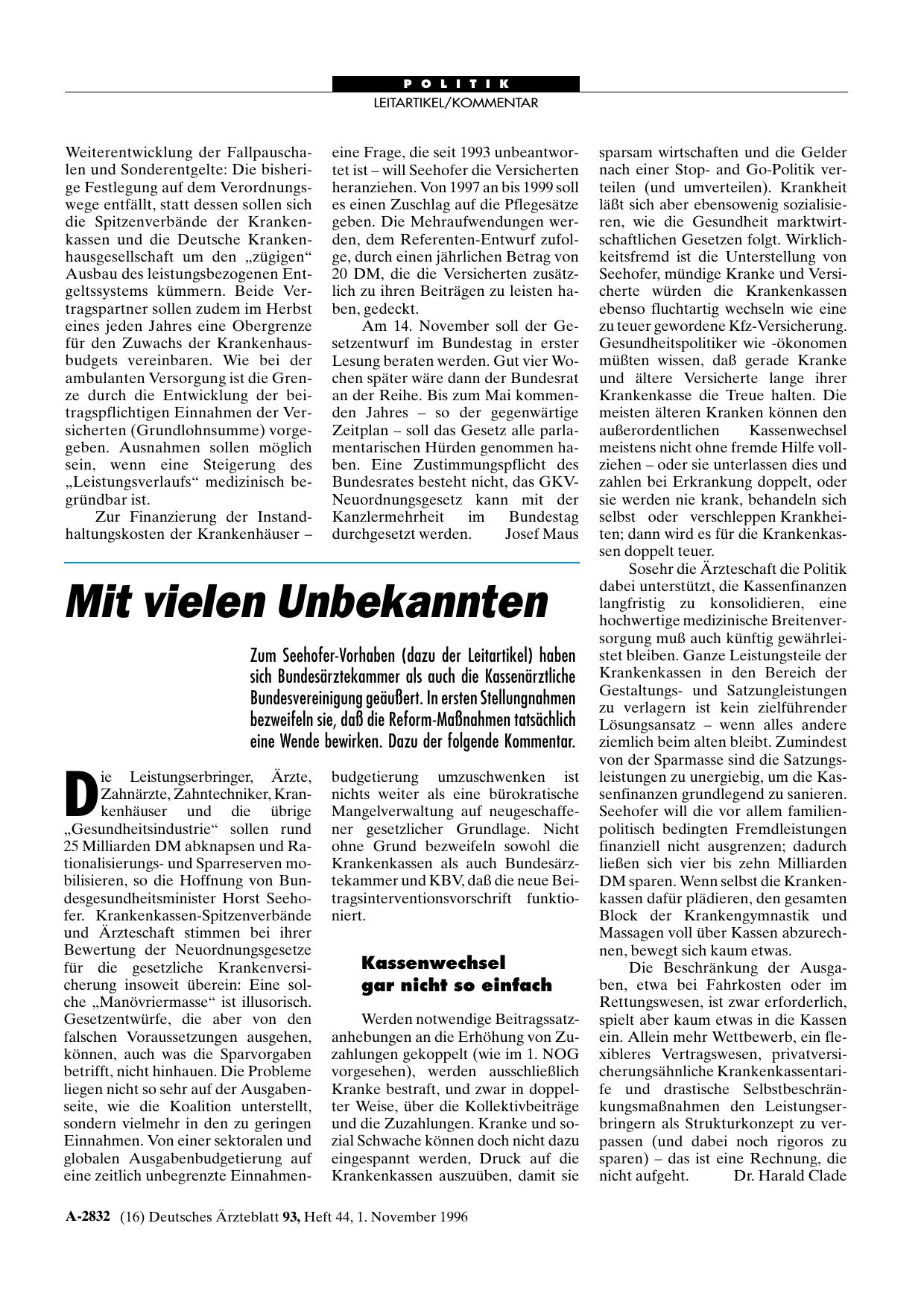 Vorschauseite 1: Mit vielen Unbekannten