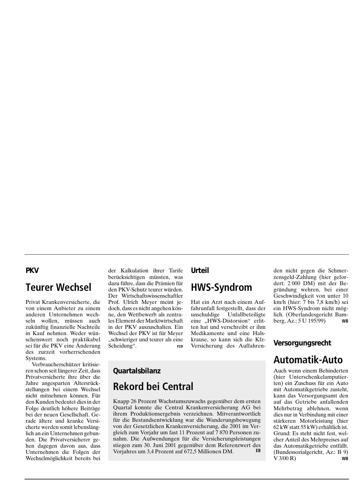 Vorschauseite 1: Versorgungsrecht: Automatik-Auto