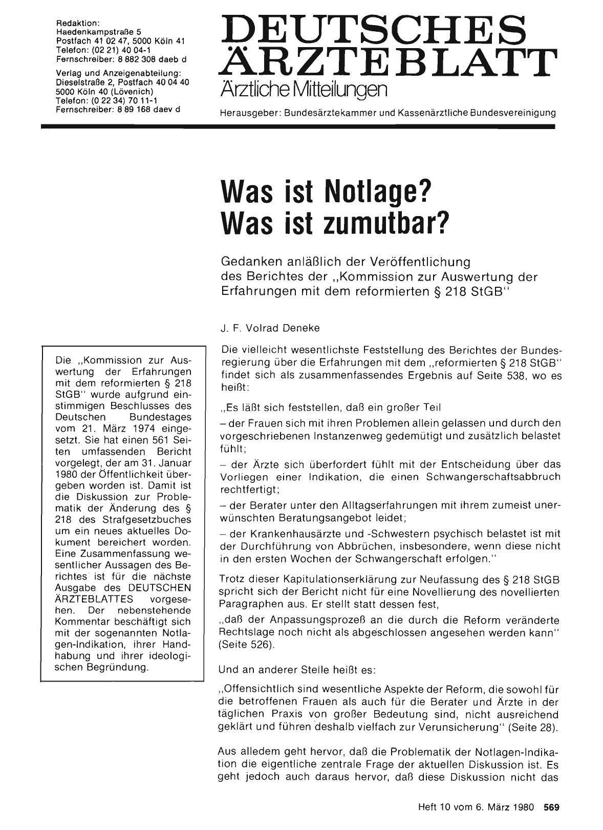 Vorschauseite 1: Was ist Notlage? Was ist zumutbar?