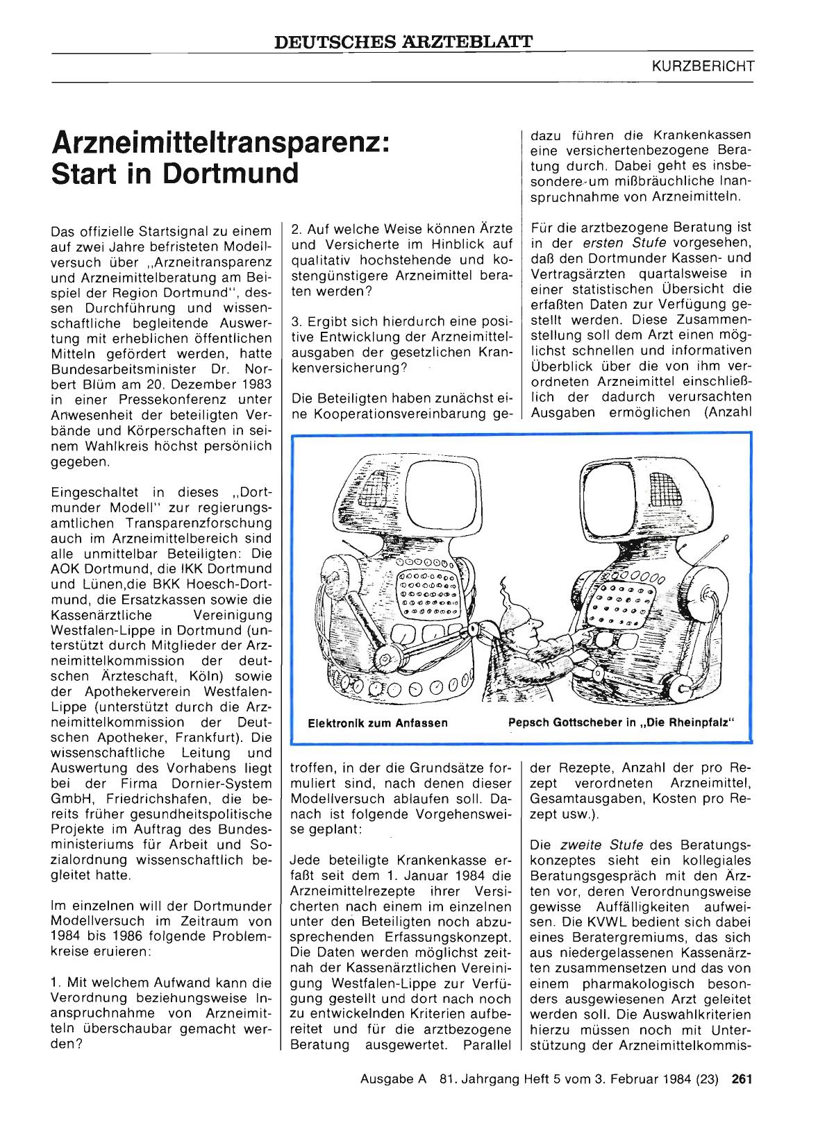 Vorschauseite 1: Arzneimitteltransparenz: Start in Dortmund
