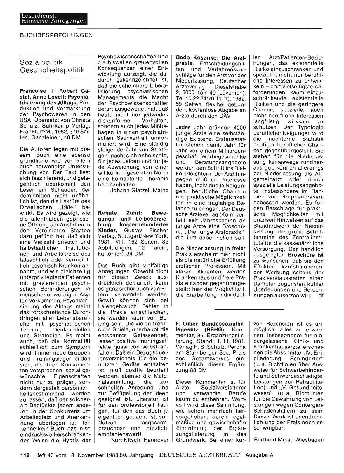 Vorschauseite 1: Sozialpolitik Gesundheitspolitik: Renate Zuhrt: Bewegungsund Leibeserziehung körperbehinderter Kinder