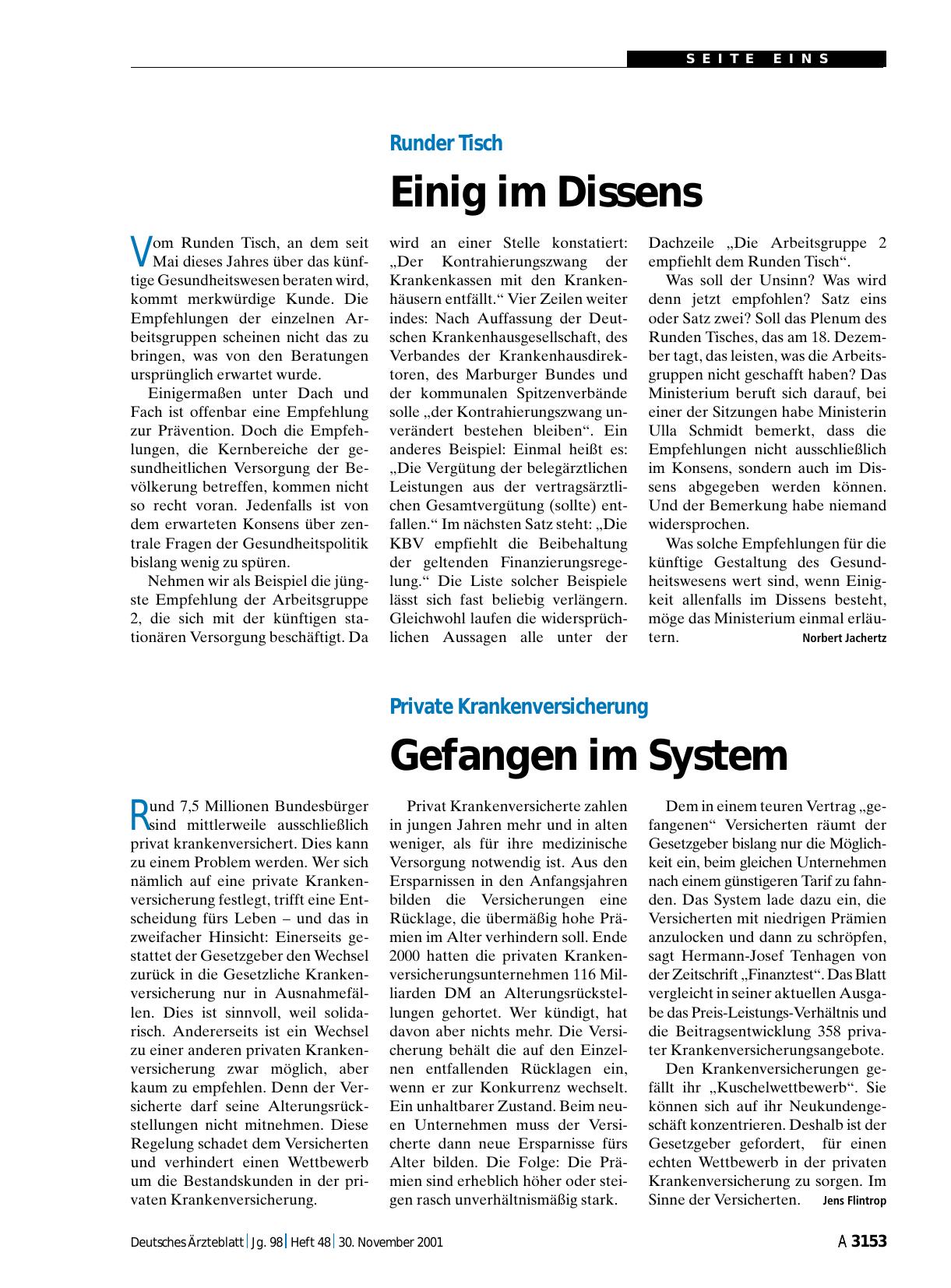 Vorschauseite 1: Private Krankenversicherung: Gefangen im System