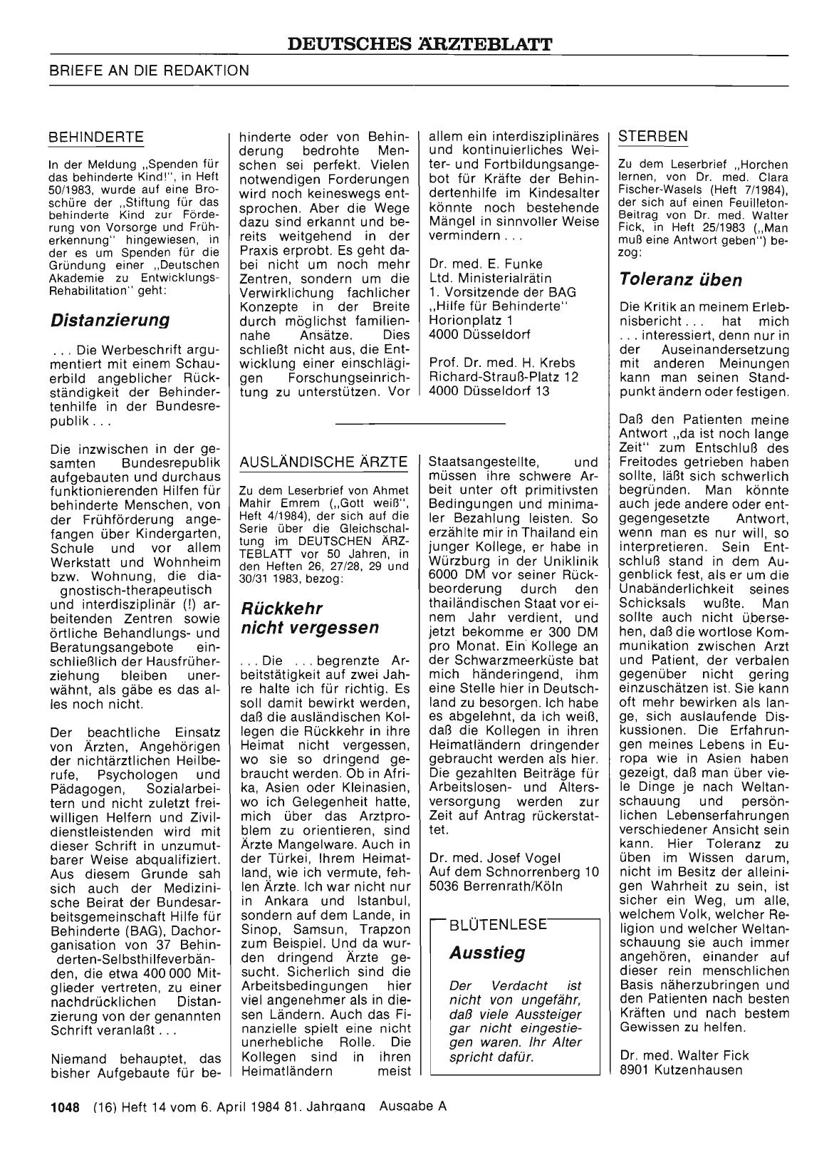 Vorschauseite 1: BEHINDERTE: Distanzierung