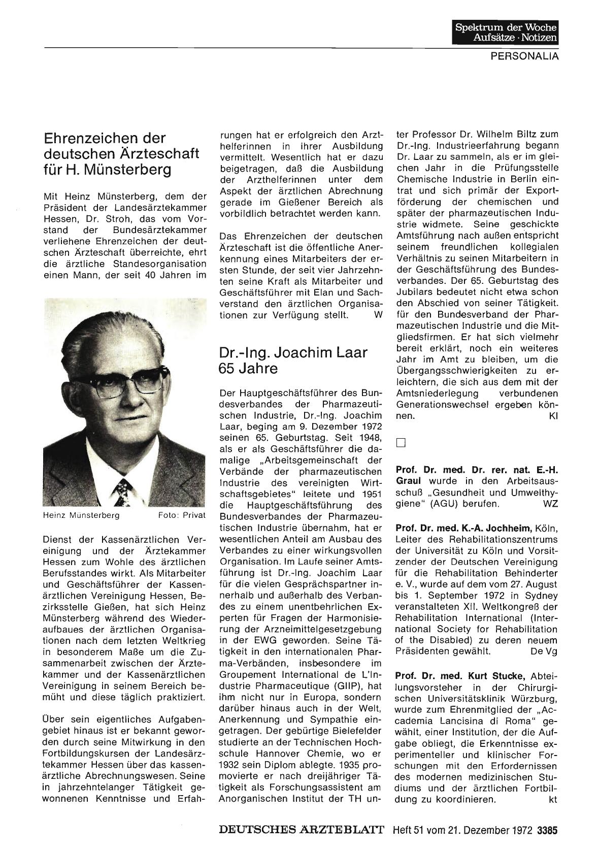 Vorschauseite 1: Prof. Dr. med. Dr. rer. nat. E. -H. Graul / Prof. Dr. med. K. -A. Jochheim / Prof. Dr. med. Kurt Stucke