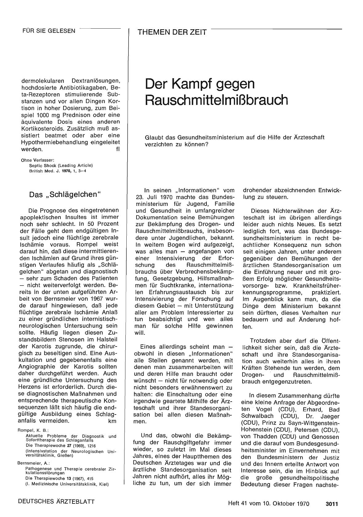 Vorschauseite 1: Der Kampf gegen Rauschmittelmißbrauch