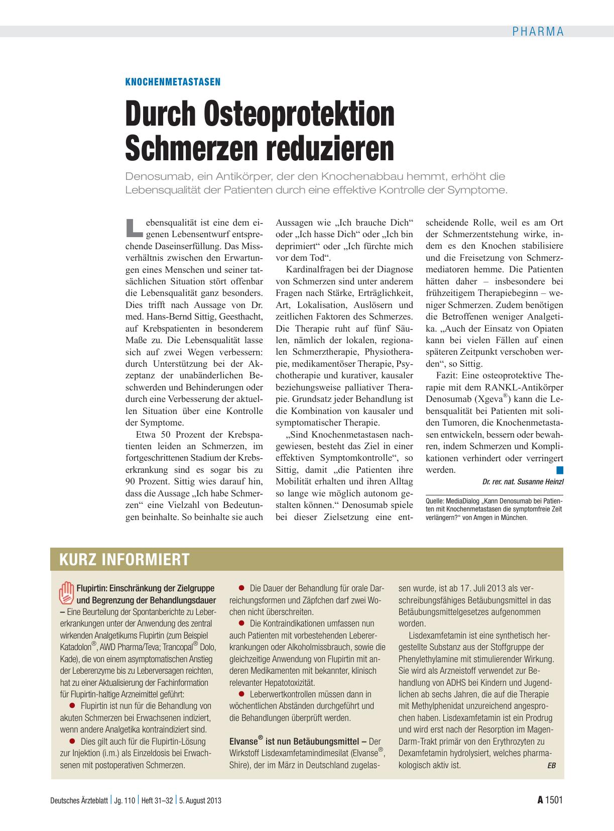 Vorschauseite 1: Knochenmetastasen: Durch Osteoprotektion Schmerzen reduzieren