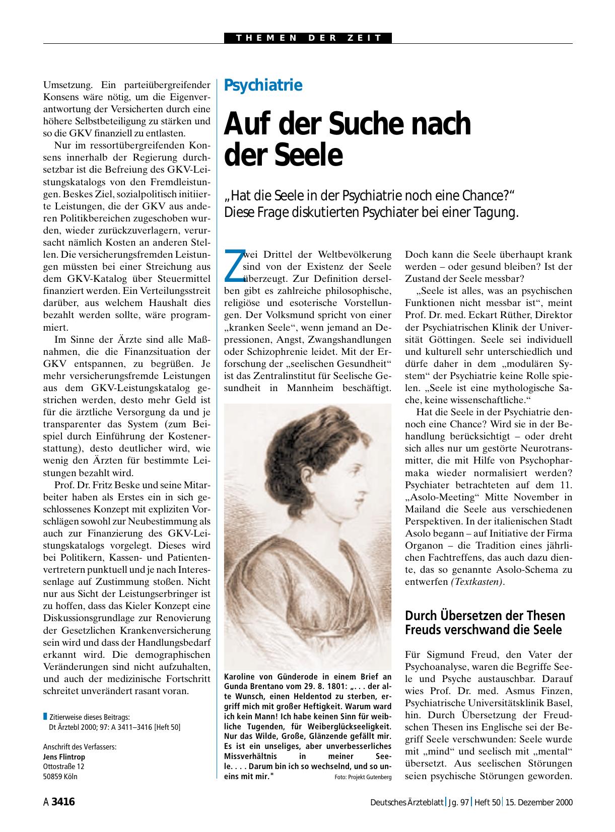 Vorschauseite 1: Psychiatrie: Auf der Suche nach der Seele