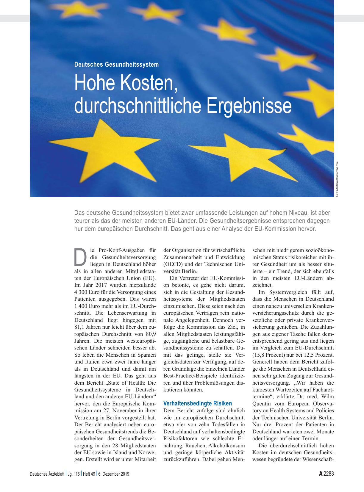 Vorschauseite 1: Deutsches Gesundheitssystem: Hohe Kosten, durchschnittliche Ergebnisse