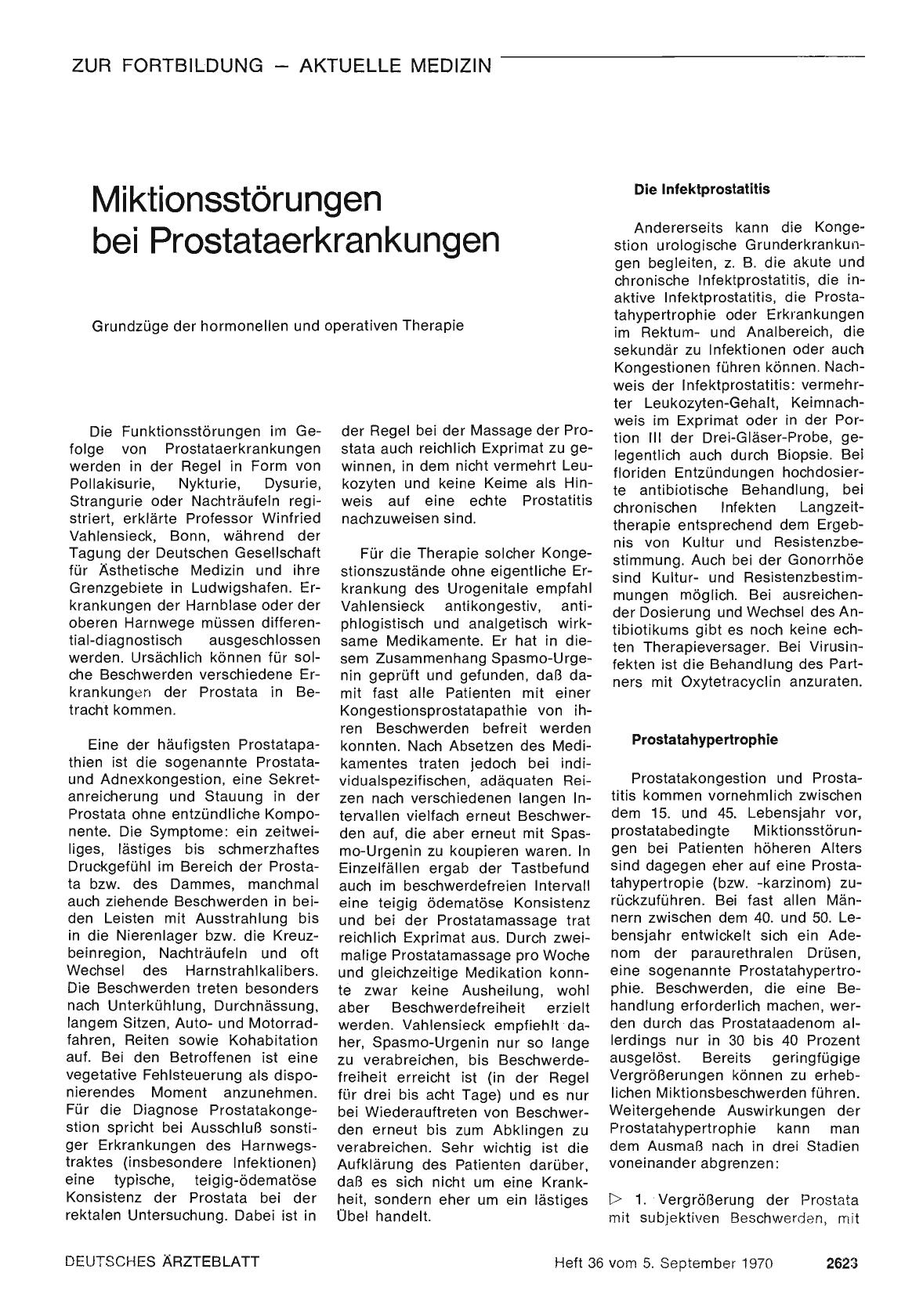 Vorschauseite 1: Miktionsstörungen bei Prostataerkrankungen