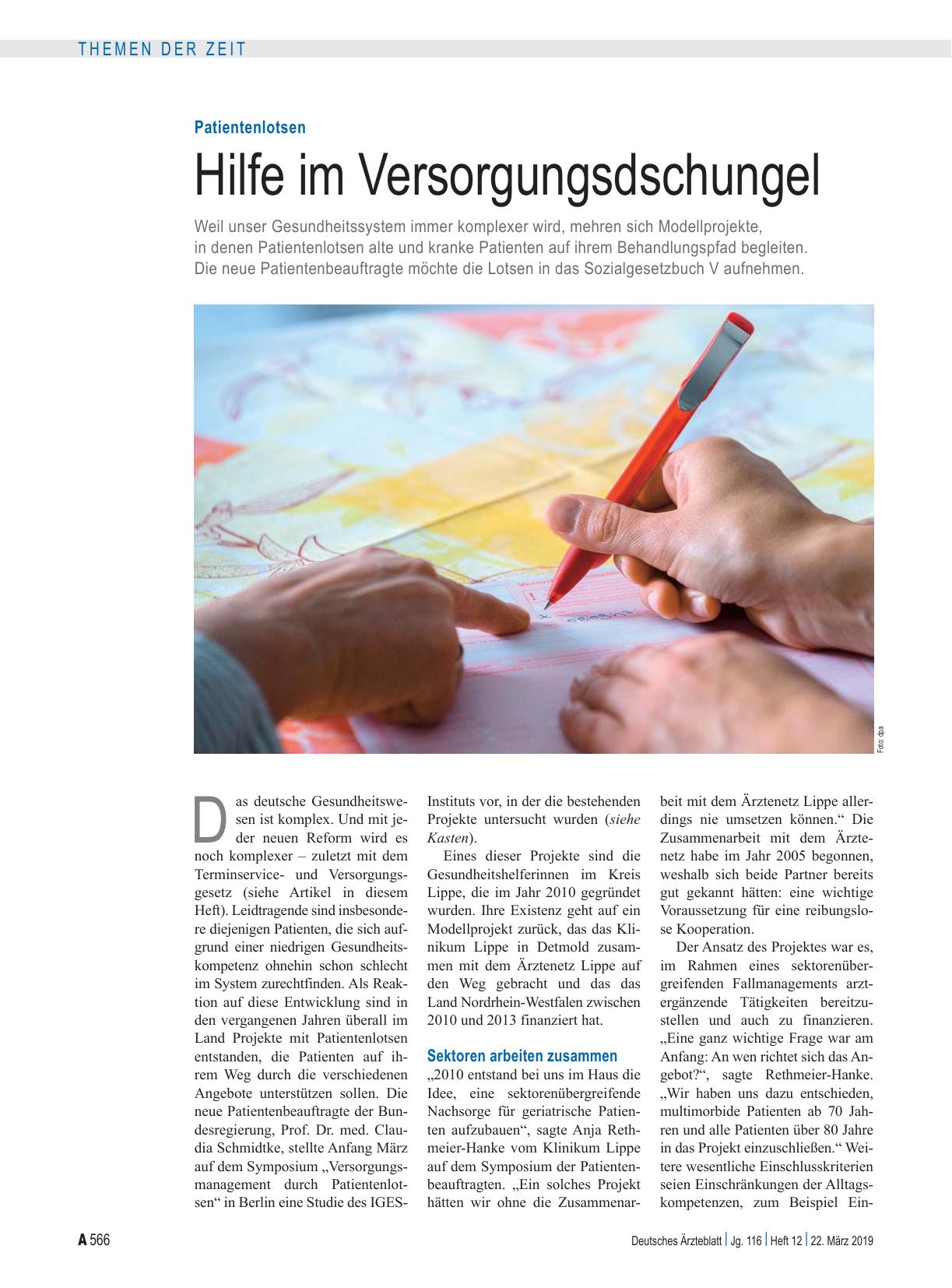 Vorschauseite 1: Patientenlotsen: Hilfe im Versorgungsdschungel
