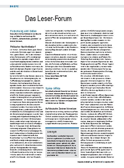 Vorschauseite 1: Forschung und Daten: Politischer Nachholbedarf