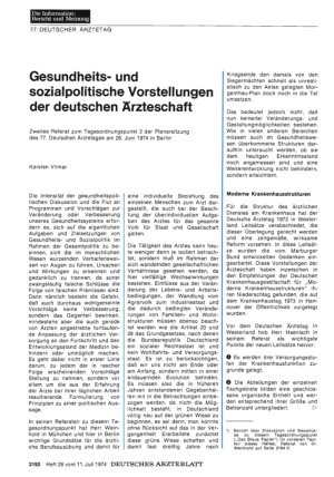 Vorschauseite 1: Gesundheitsund sozialpolitische Vorstellungen der deutschen Ärzteschaft