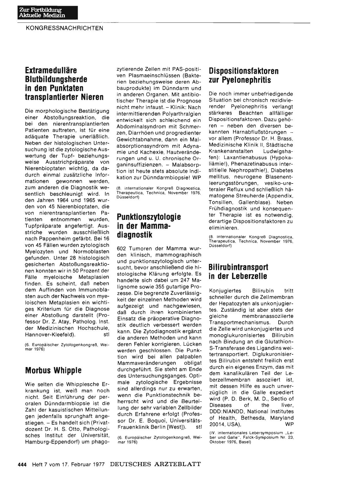 Vorschauseite 1: Extramedulläre Blutbildungsherde in den Punktaten transplantierter Nieren