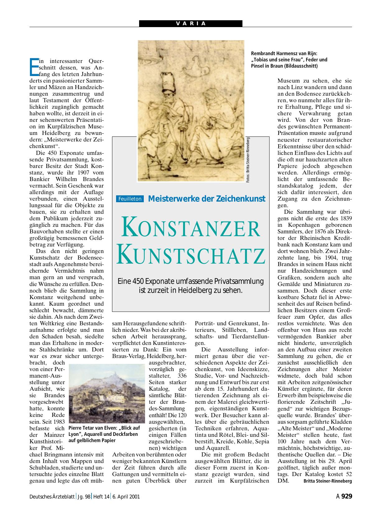 Vorschauseite 1: Meisterwerke der Zeichenkunst: Konstanzer Kunstschatz