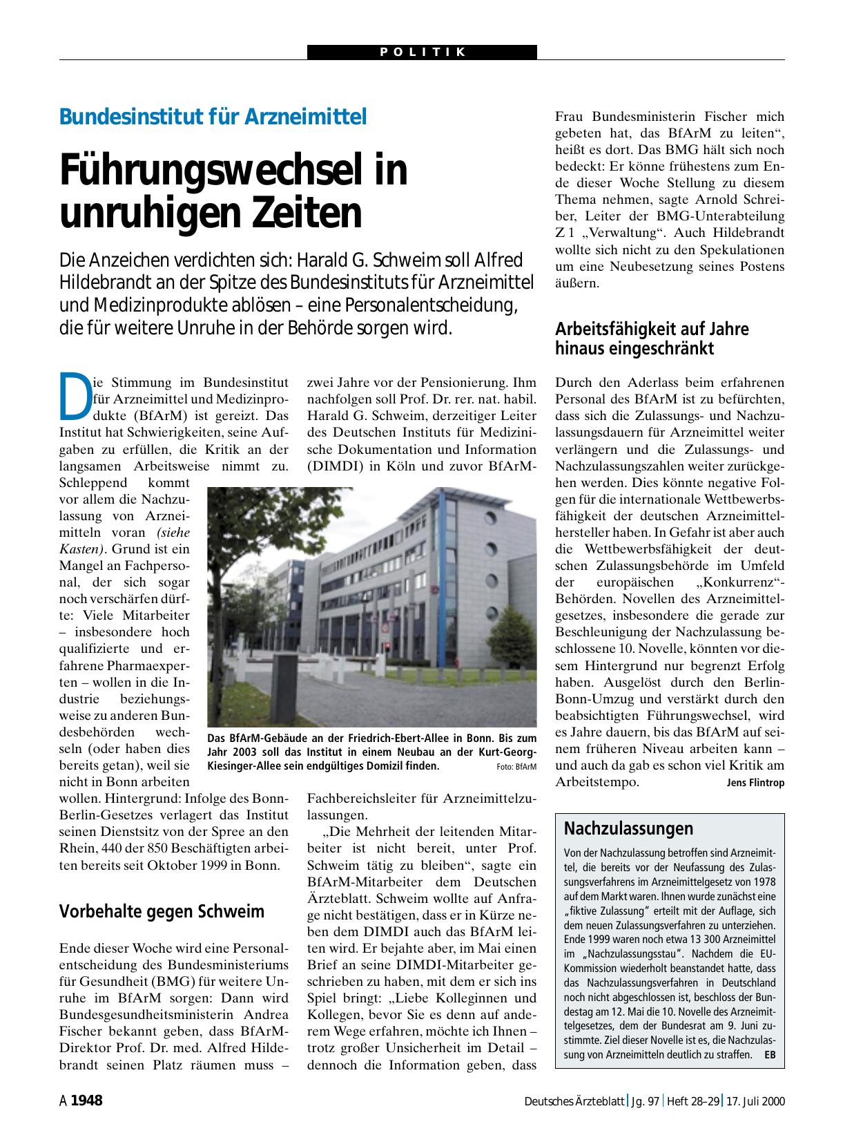 Vorschauseite 1: Nachzulassungen
