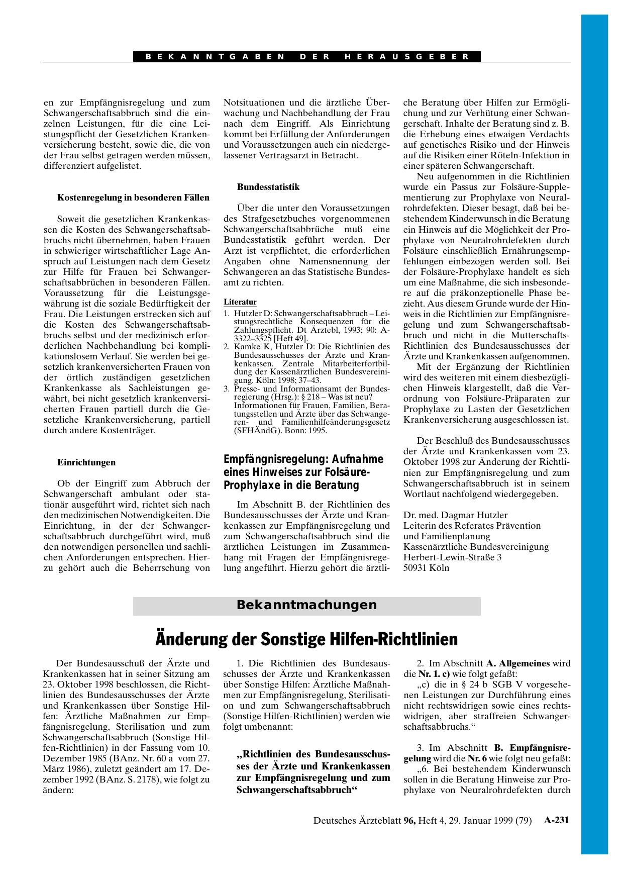 Vorschauseite 1: Änderung der Sonstige Hilfen-Richtlinien