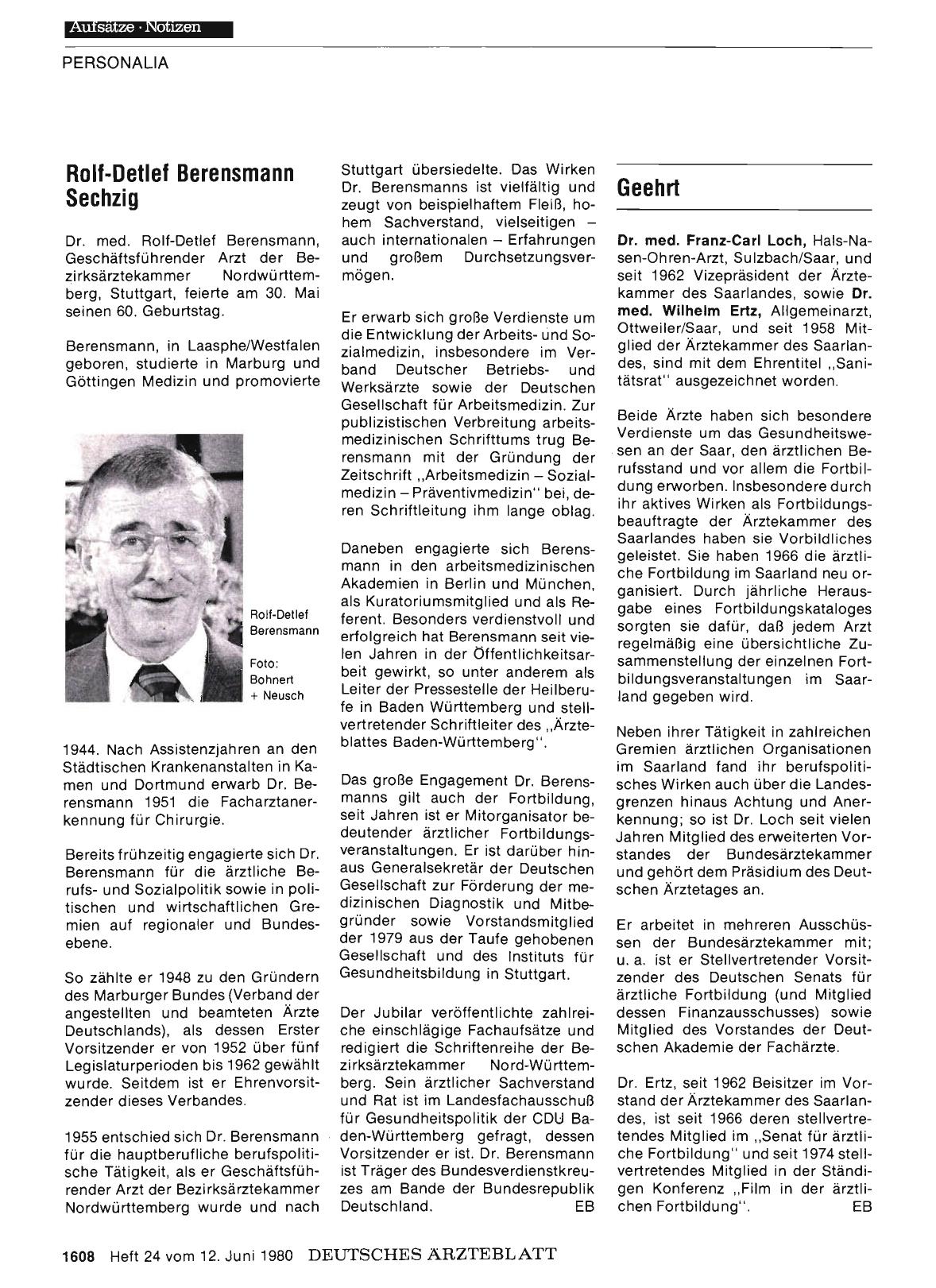 Vorschauseite 1: Rolf-Detlef Berensmann Sechzig