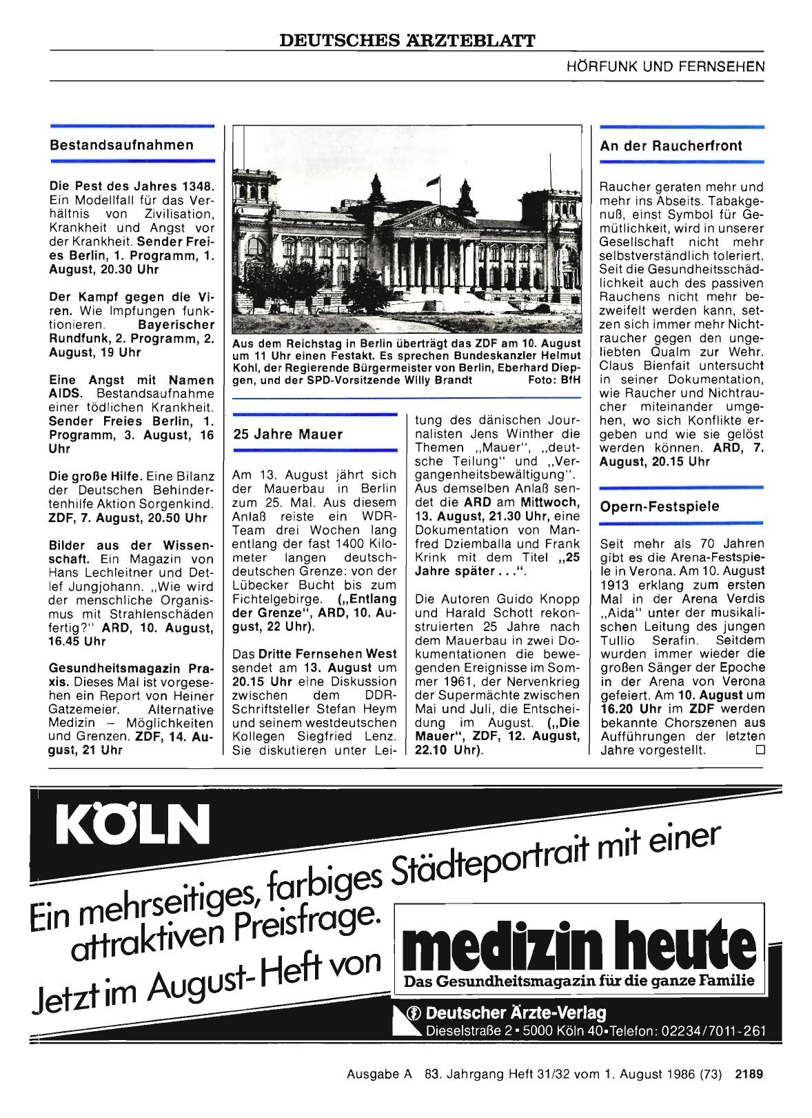 Vorschauseite 1: HÖRFUNK UND FERNSEHEN