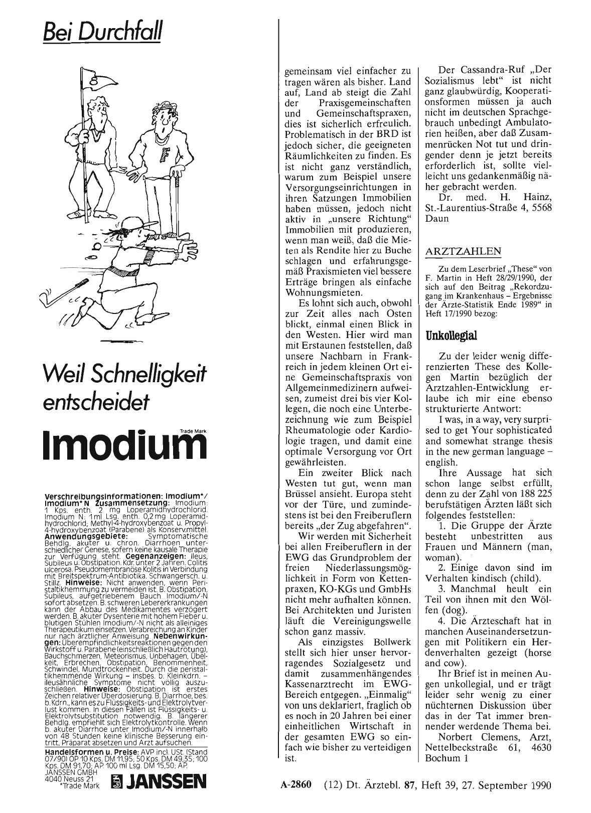 Vorschauseite 1: ARZTZAHLEN: Unkollegial