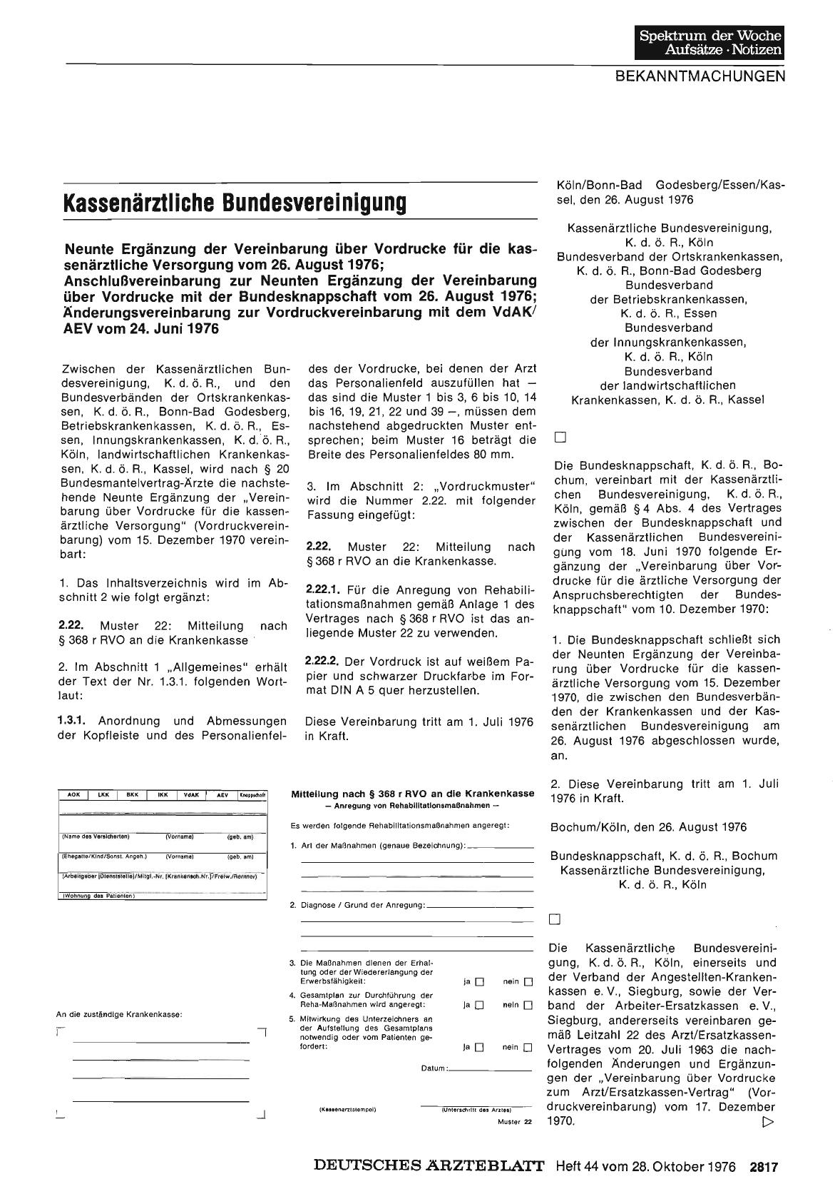 Vorschauseite 1: Kassenärztliche Bundesvereinigung