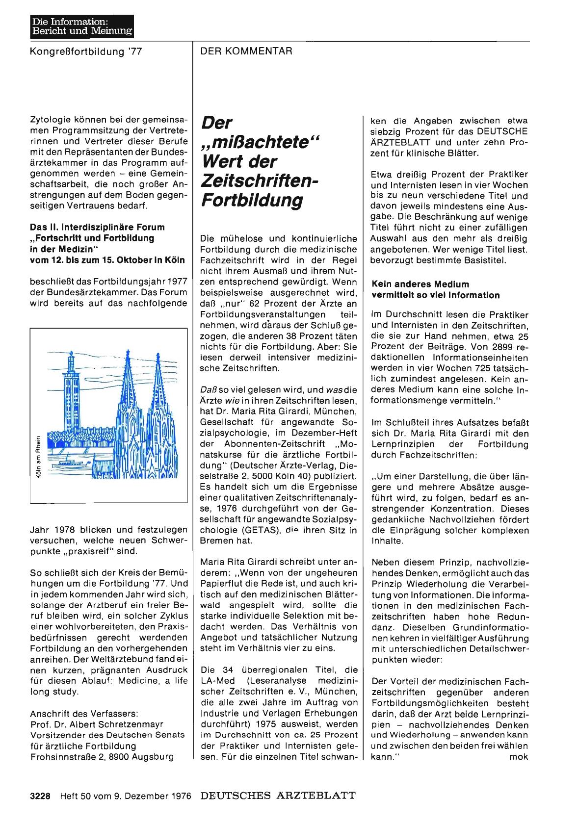 Vorschauseite 1: Der „mißachtete“ Wert der Zeitschriften-Fortbildung