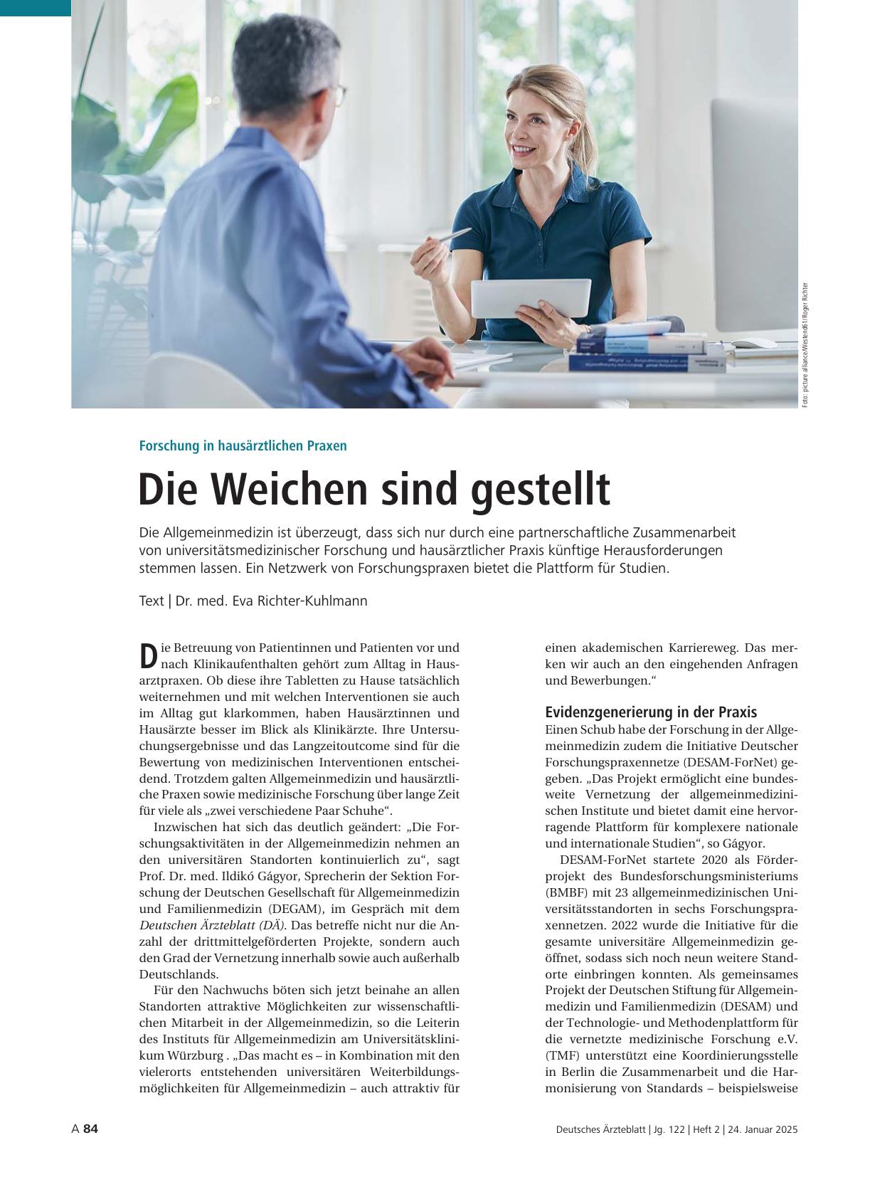 Vorschauseite 1: Forschung in hausärztlichen Praxen: Die Weichen sind gestellt