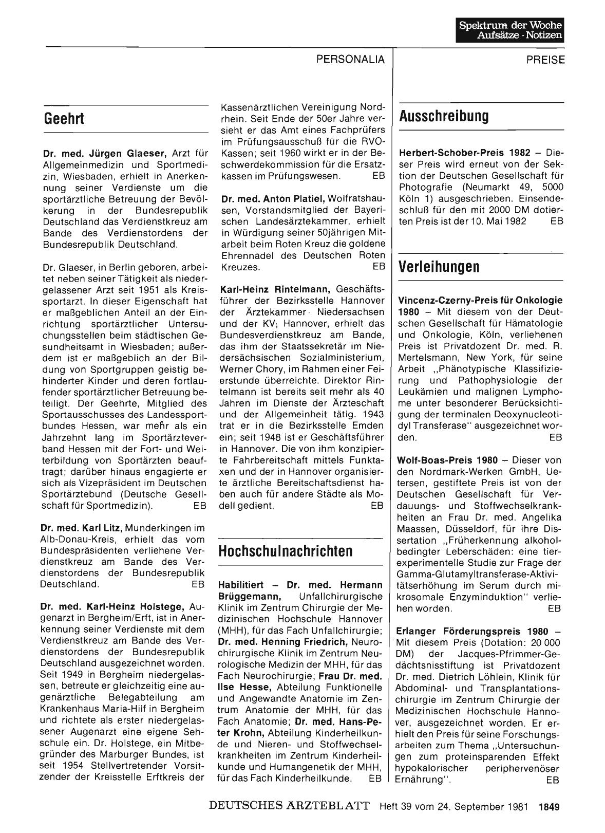 Vorschauseite 1: Ausschreibung