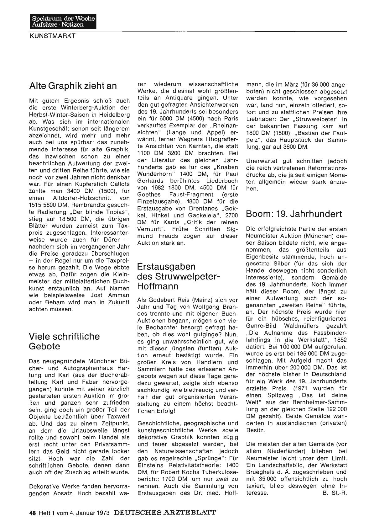 Vorschauseite 1: Alte Graphik zieht an