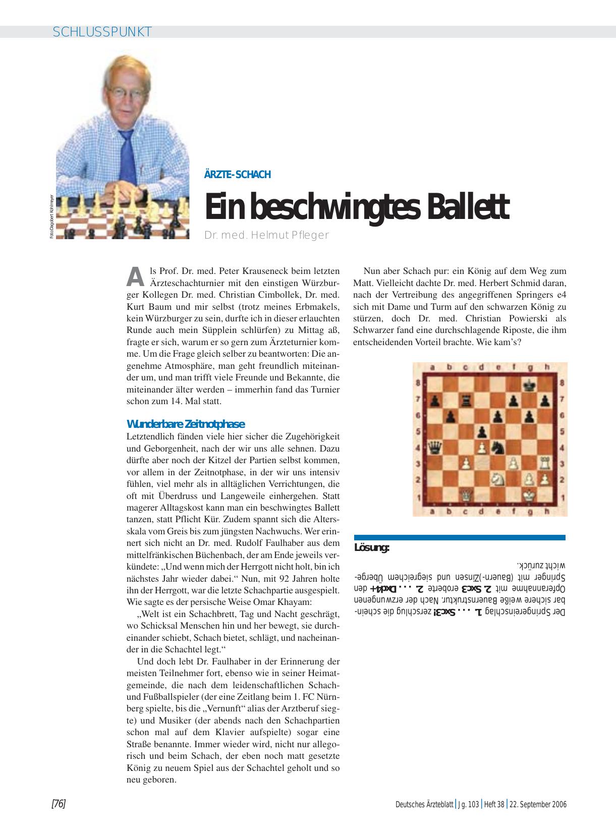 Vorschauseite 1: Ärzte-Schach: Ein beschwingtes Ballett