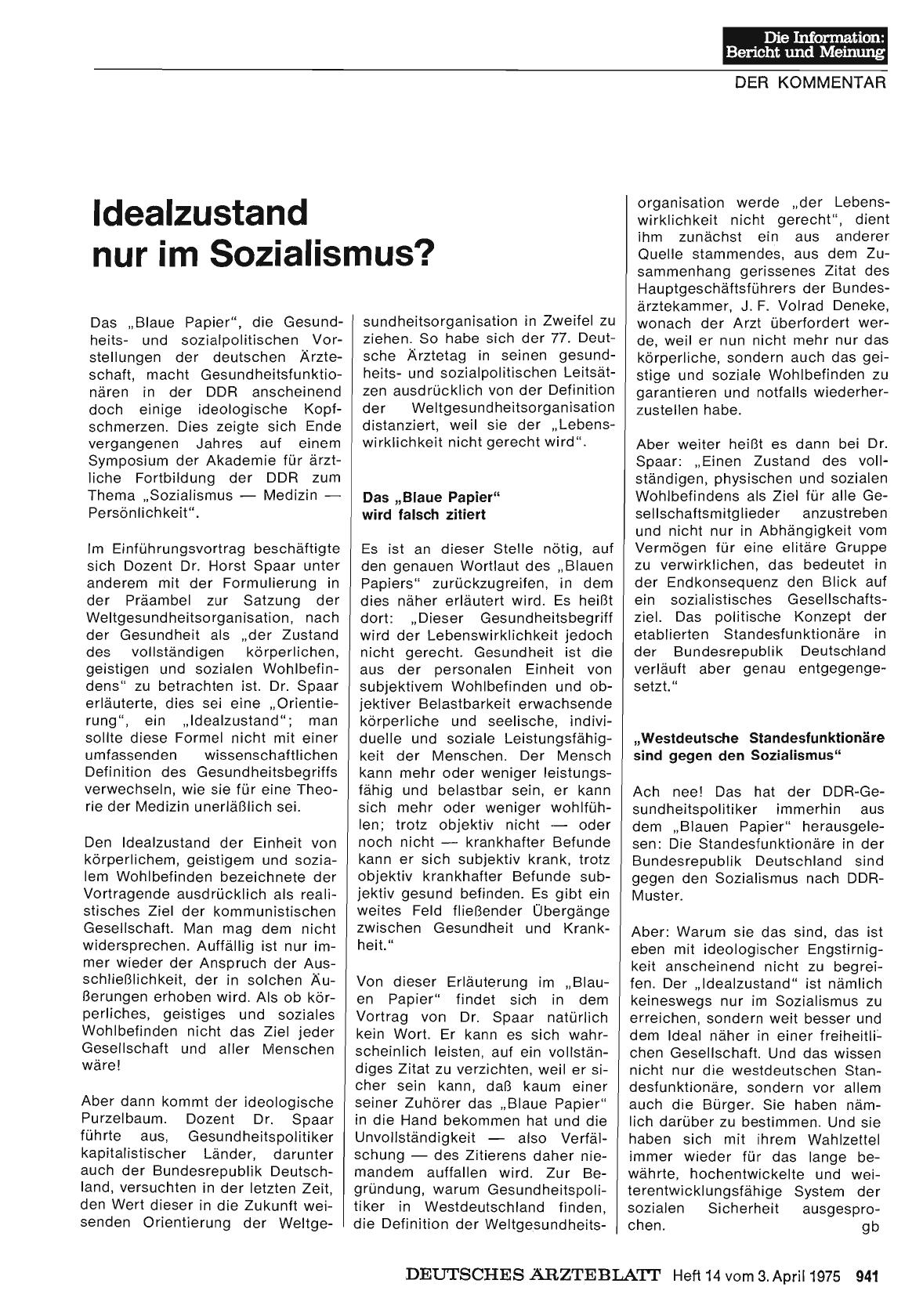 Vorschauseite 1: Idealzustand nur im Sozialismus?