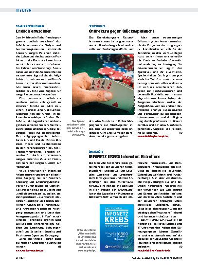 Vorschauseite 1: Onkologie: INFONETZ KREBS informiert Betroffene