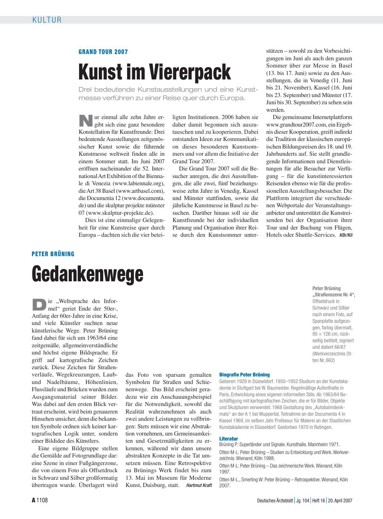 Vorschauseite 1: Peter Brüning: Gedankenwege