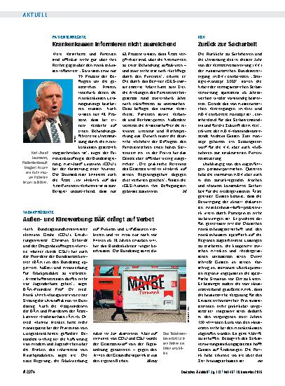 Vorschauseite 1: KBV: Zurück zur Sacharbeit