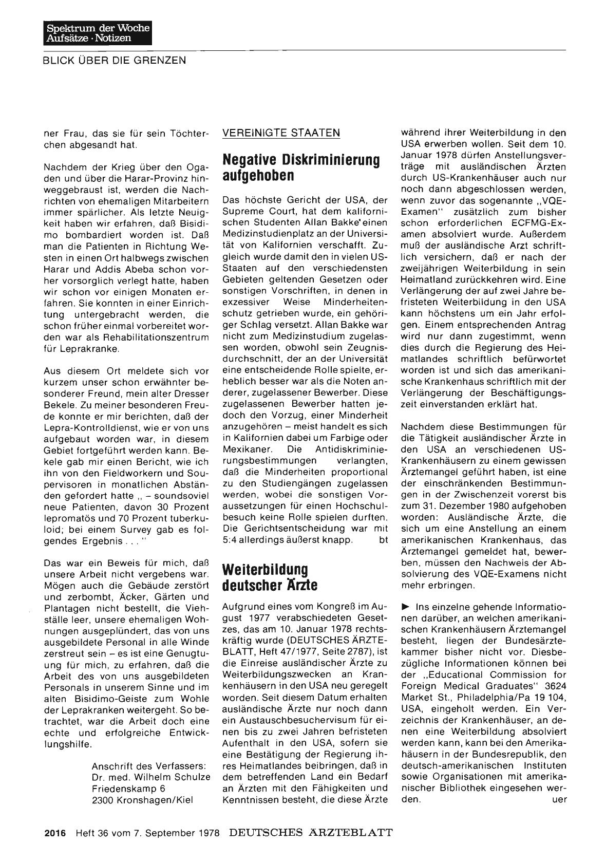 Vorschauseite 1: Vereinigte Staaten: Negative Diskriminierung aufgehoben