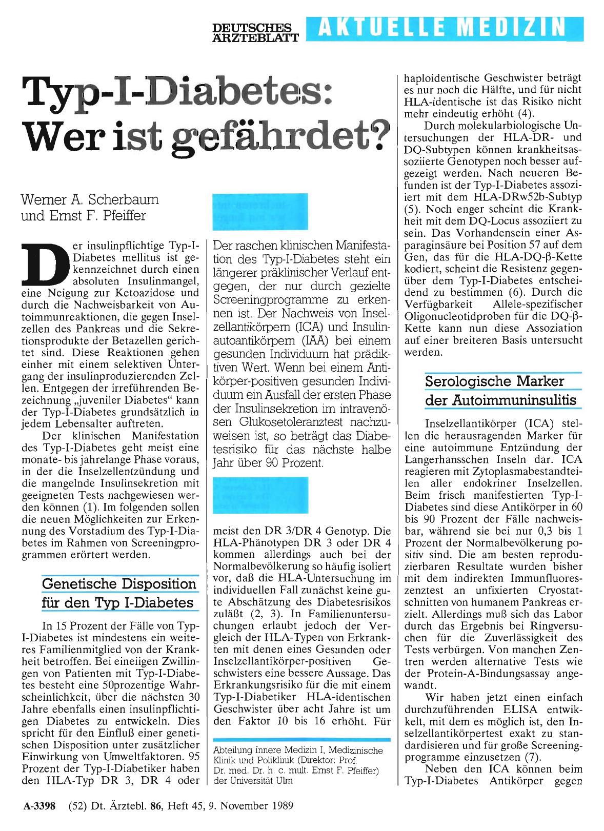 Vorschauseite 1: Typ-I-Diabetes: Wer ist gefährdet?