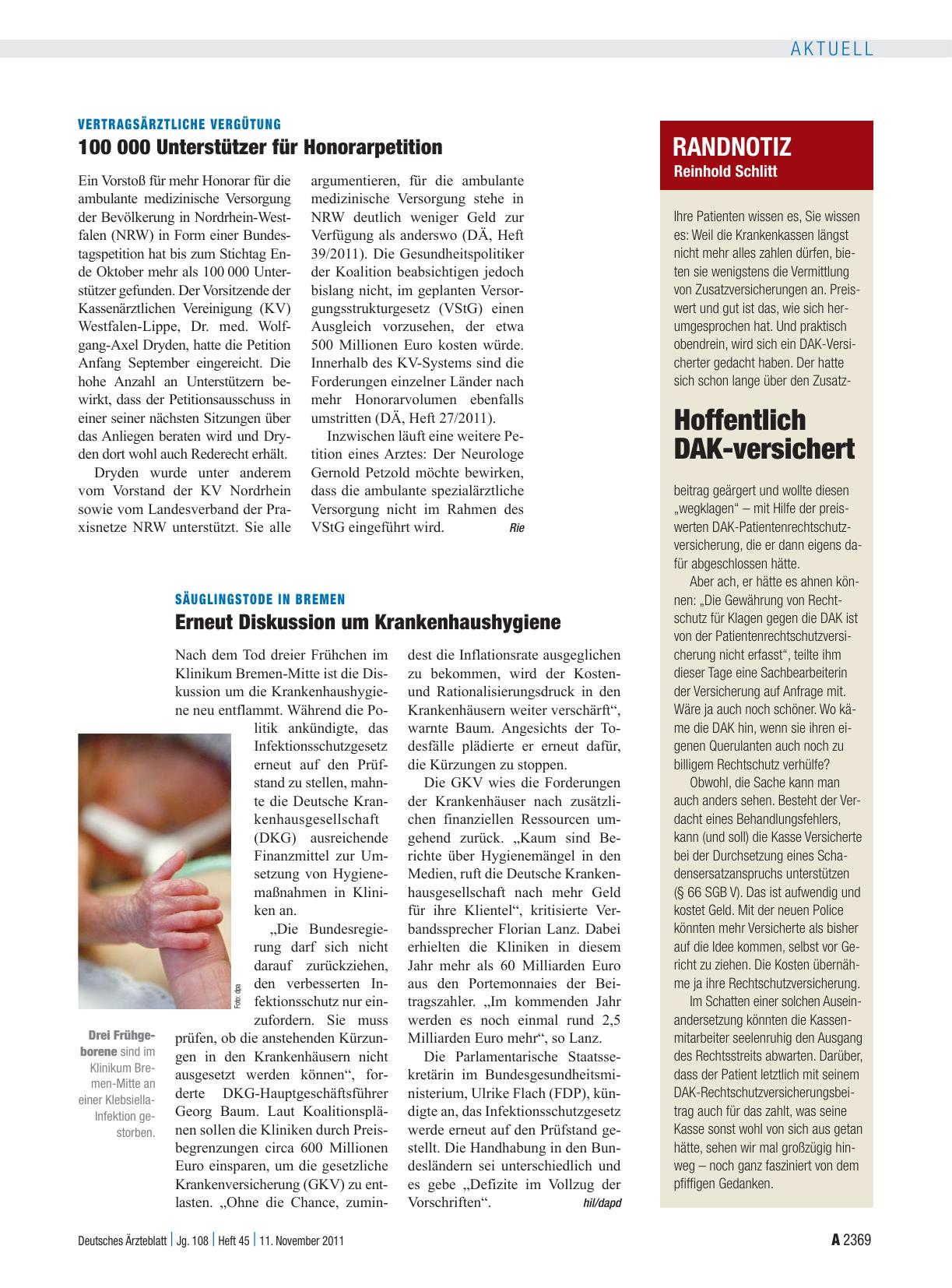 Vorschauseite 1: Randnotiz: Hoffentlich DAK-versichert