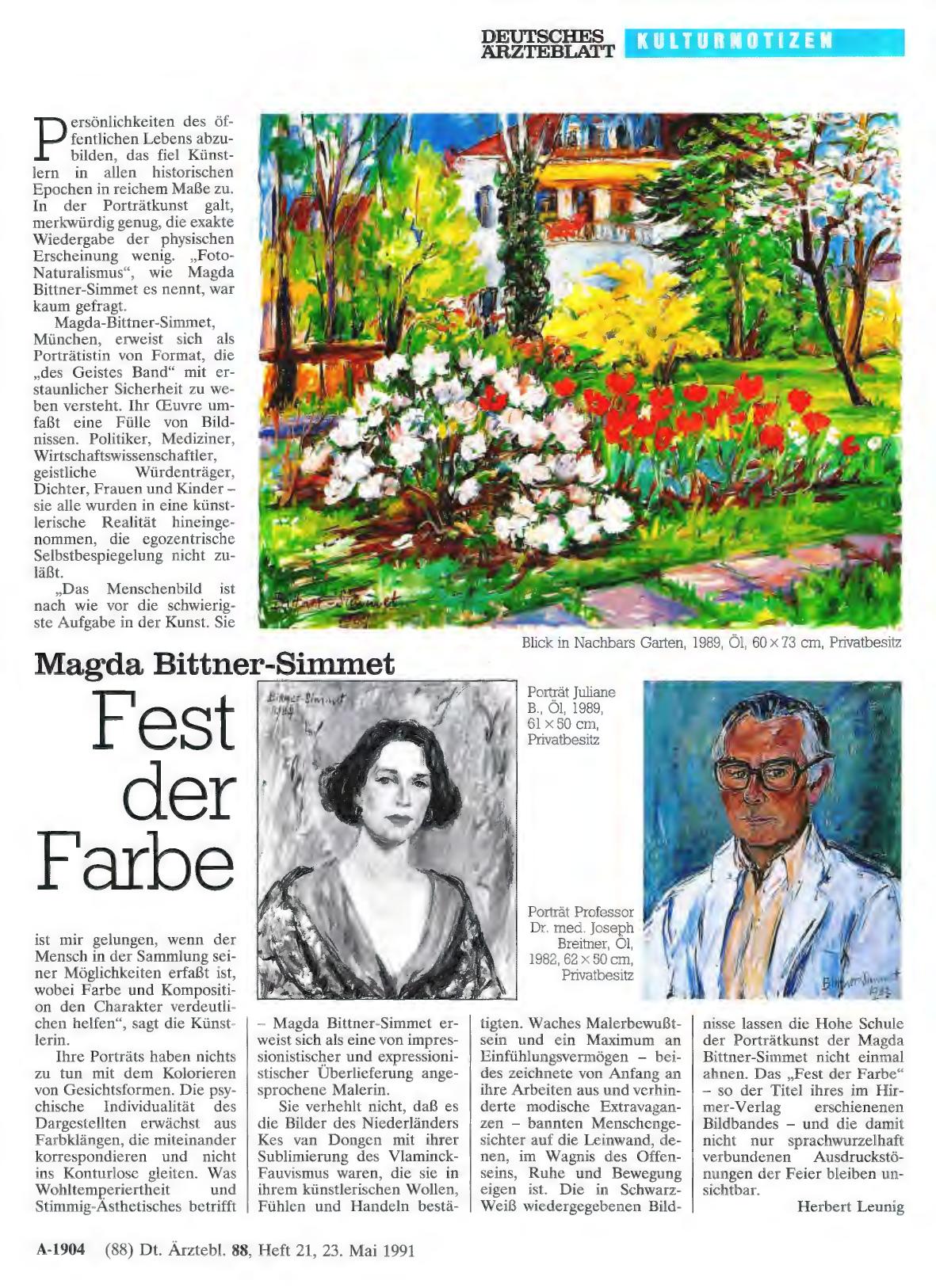 Vorschauseite 1: Magda Bittner-Simmet: Fest der Farbe