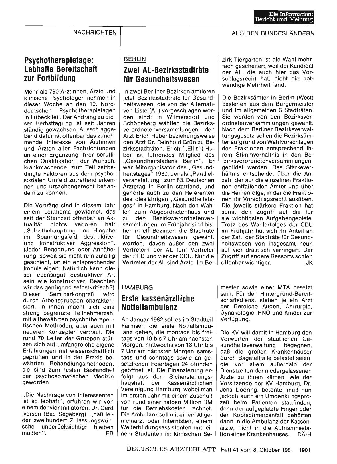 Vorschauseite 1: Psychotherapietage: Lebhafte Bereitschaft zur Fortbildung