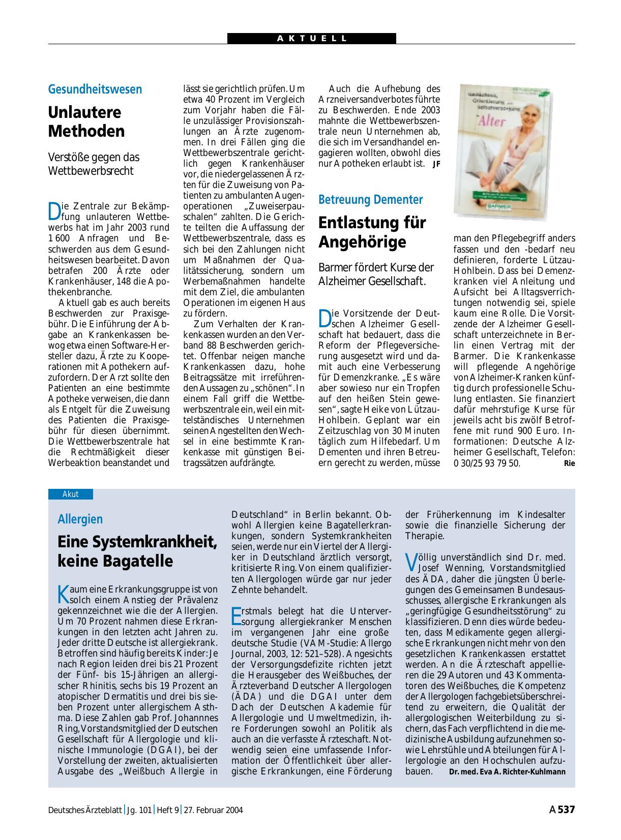 Vorschauseite 1: Betreuung Dementer: Entlastung für Angehörige
