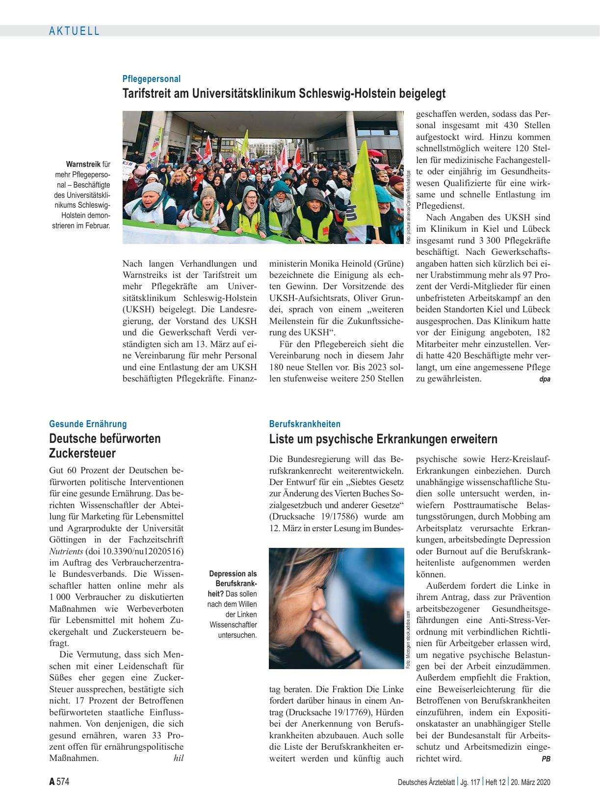 Vorschauseite 1: Pflegepersonal: Tarifstreit am Universitätsklinikum Schleswig-Holstein beigelegt