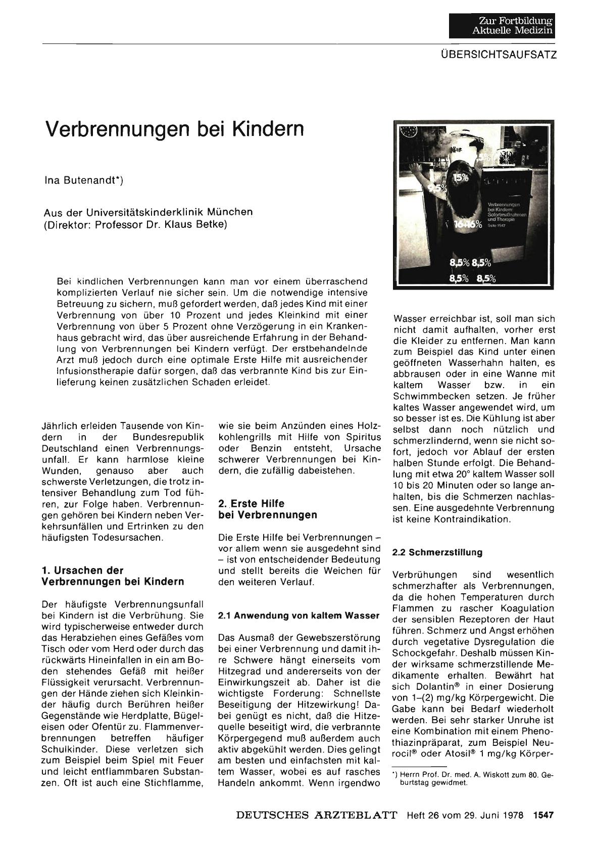 Vorschauseite 1: Verbrennungen bei Kindern