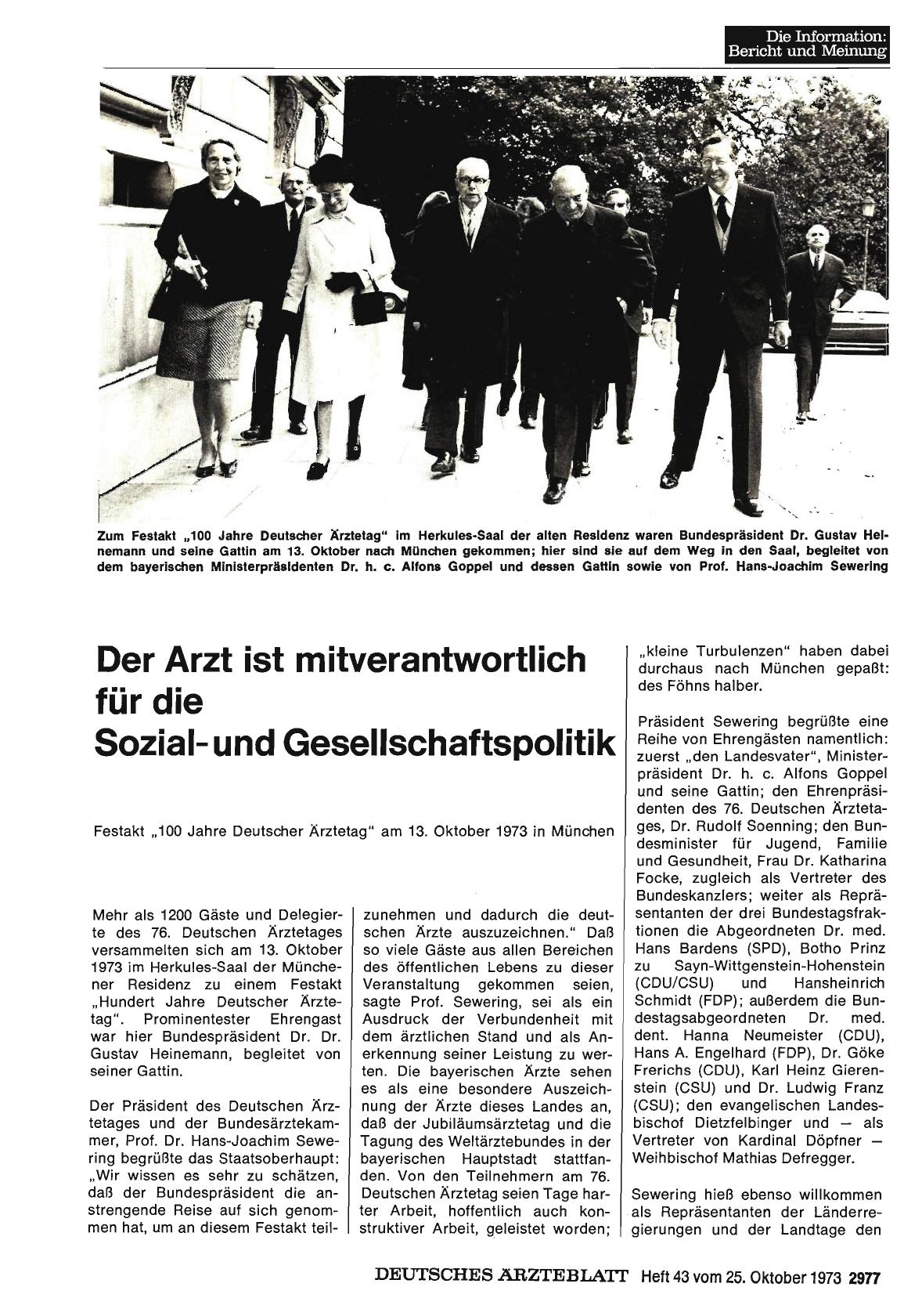 Vorschauseite 1: Der Arzt ist mitverantwortlich für die Sozialund Gesellschaftspolitik
