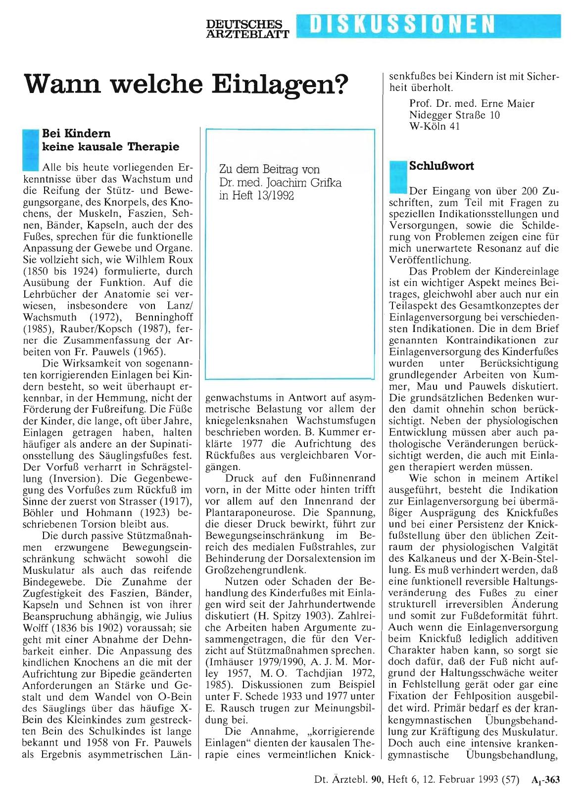 Vorschauseite 1: Wann welche Einlagen? : Schlußwort