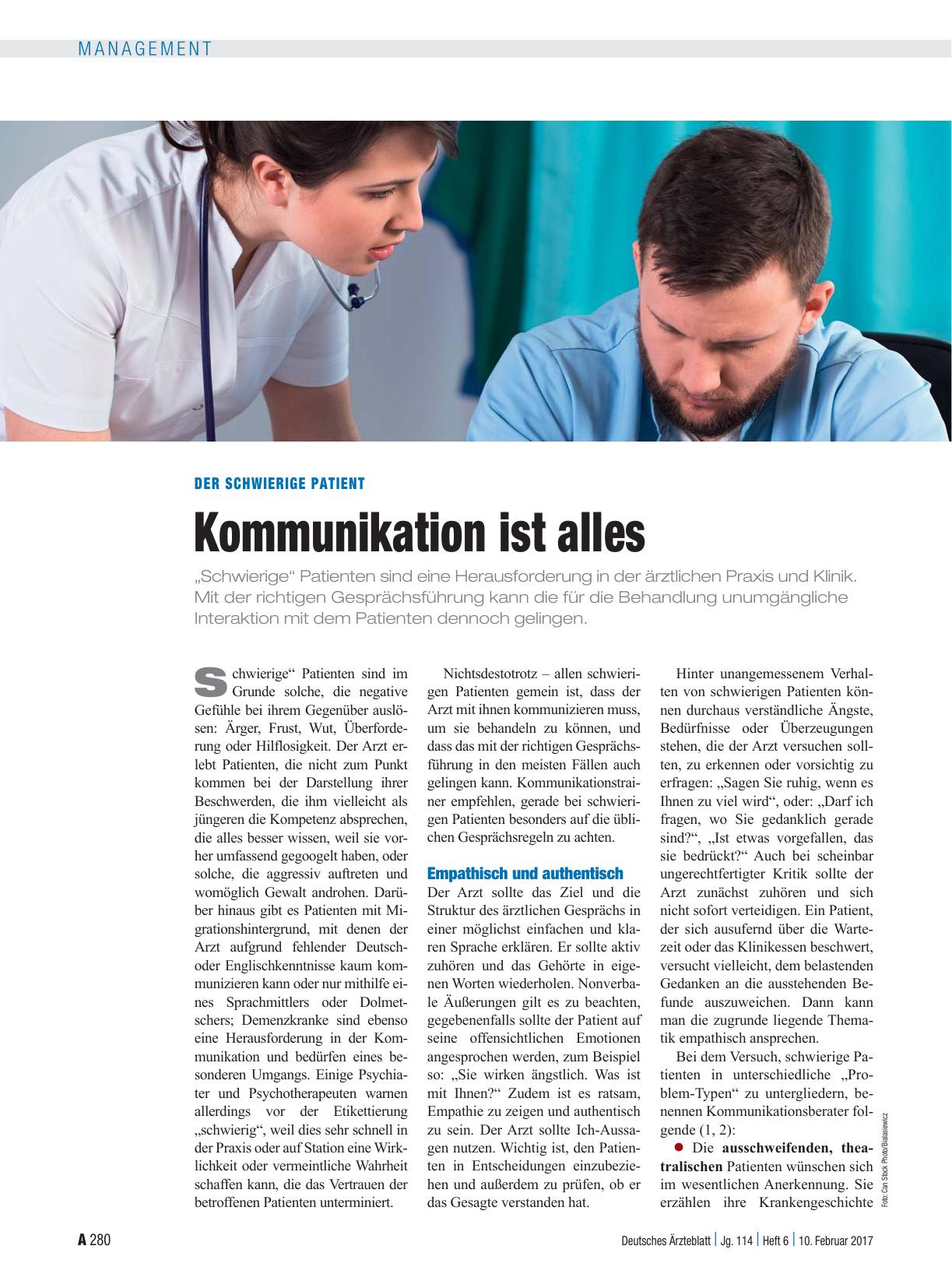 Vorschauseite 1: Der schwierige Patient: Kommunikation ist alles