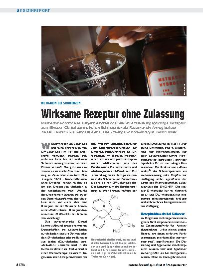 Vorschauseite 1: Methadon bei Schmerzen: Wirksame Rezeptur ohne Zulassung