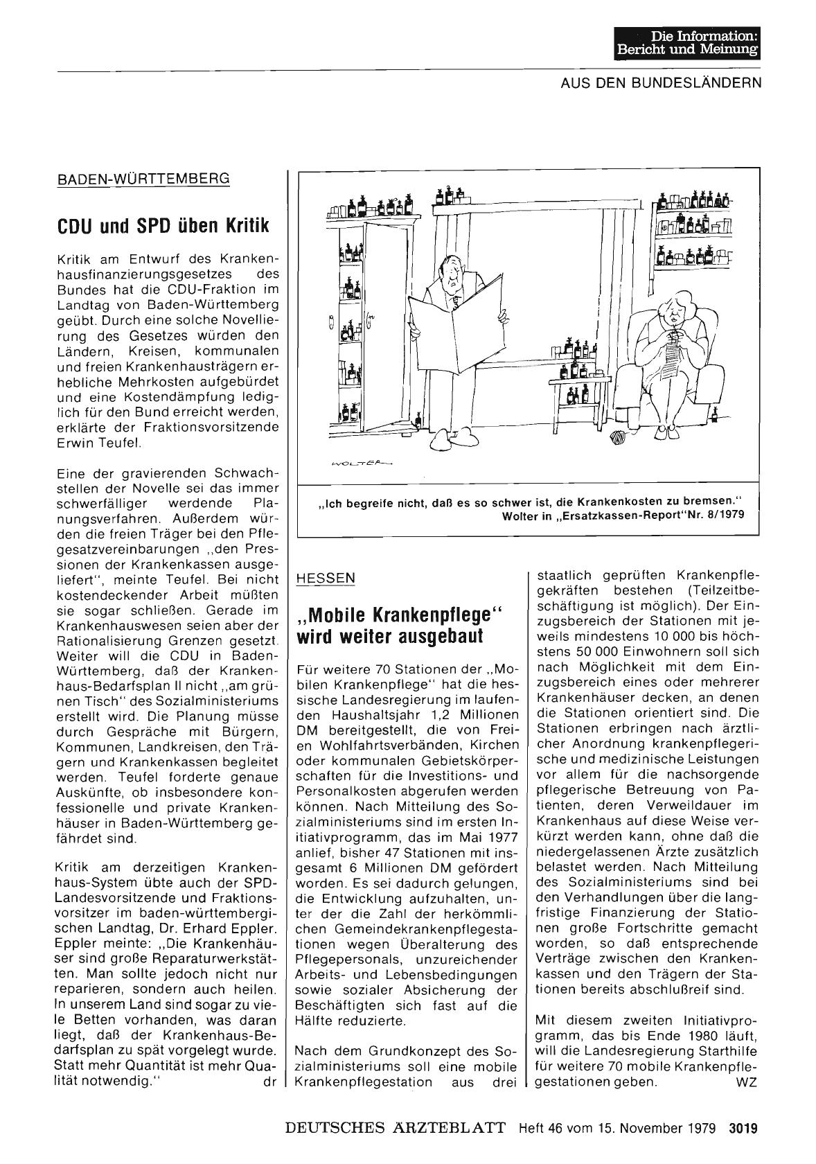 Vorschauseite 1: BADEN-WÜRTTEMBERG: CDU und SPD üben Kritik